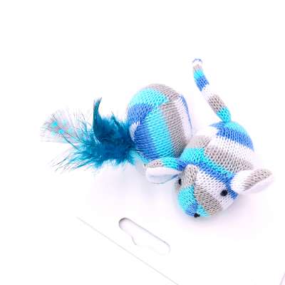 2019 wholesale grumpy chaser soft interactive treat catnip stuff food mouse cat toys with blue mice