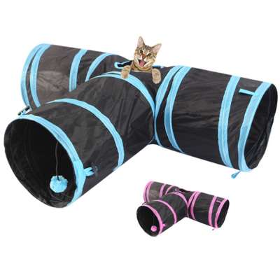 Factory Pleasure Ground Tube Retractable Puzzle Collapsible Three-Way Pet Cat Tunnel Toys