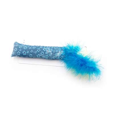 Wholesale blue feather small plush soft training pack interactive treat pet cat toys