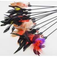 wholesale funny pet cat toys teaser play wand cat toy with feather