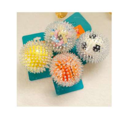 Chinese supplier teeth cleaning transparent rubber squeaky ball dog toys for training