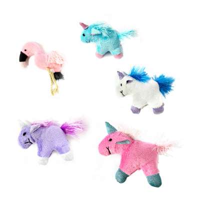 Wholesale Cute Happy Soft Plush Catnip Training Cat Pet Toys For Unicorn