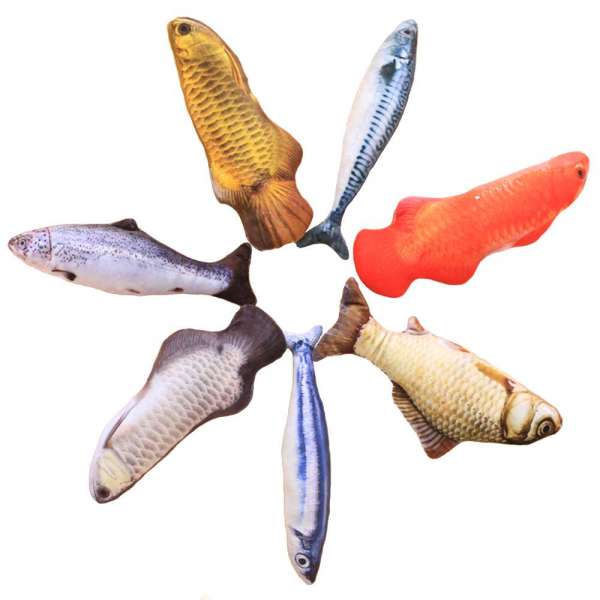 2020 Amazon Hot Creative Simulation Anti Bite Plush Fish Catnip Pet Chewy Cat Toys